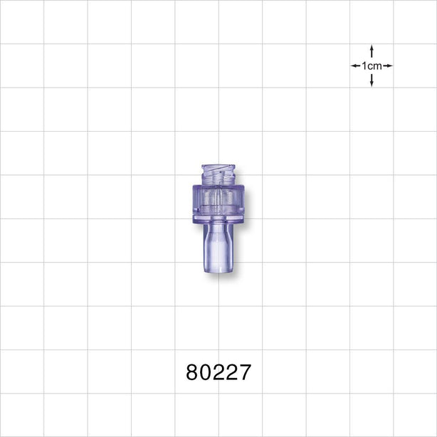 Needleless Injection Site, Swabbable with Hermetic Seal, Female Luer Lock, Tubing Port - 0.161 inch ID/0.268 inch OD (4.09 mm/6.81 mm) - 80227