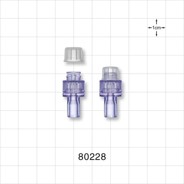 Needleless Injection Site, Swabbable with Hermetic Seal, Female Luer Lock, Cap, Tubing Port - 0.161 inch ID/0.268 inch OD (4.09 mm/6.81 mm) - 80228
