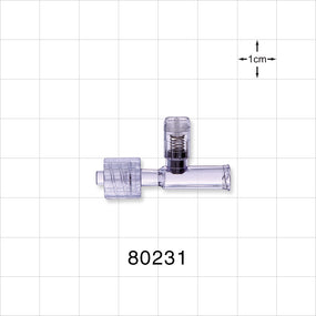 T Pressure Relief Valve, Female Luer Lock Inlet, Male Luer with Spin Lock Outlet - 6.1 psi - 9.1 psi CP - 80231