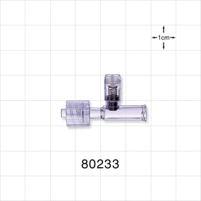 T Pressure Relief Valve, Female Luer Lock Inlet, Male Luer with Spin Lock Outlet - 32.3 psi - 39.4 psi CP - 80233