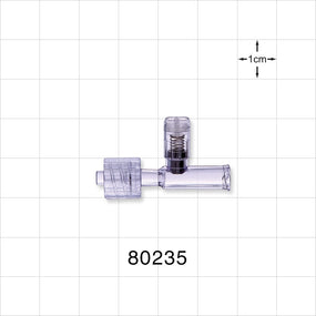 T Pressure Relief Valve, Female Luer Lock Inlet, Male Luer with Spin Lock Outlet - 14.2 psi - 21.3 psi CP - 80235