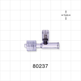 T Pressure Relief Valve, Female Luer Lock Inlet, Male Luer with Spin Lock Outlet - 89.3 psi - 109.1 psi CP - 80237