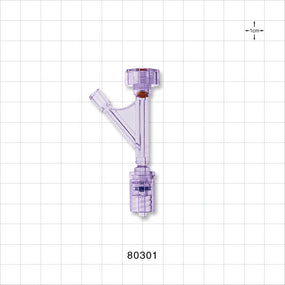 Hemostasis Valve Y Connector, Rotating Male Luer Lock, Female Luer Lock Sideport - 4.5 FR (0.057 inch, 1.4 mm) - 80301