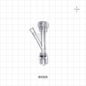 Hemostasis Valve Y Connector, Rotating Male Luer Lock, Female Luer Lock Sideport - 9 FR (0.118 inch, 3 mm) - 80325