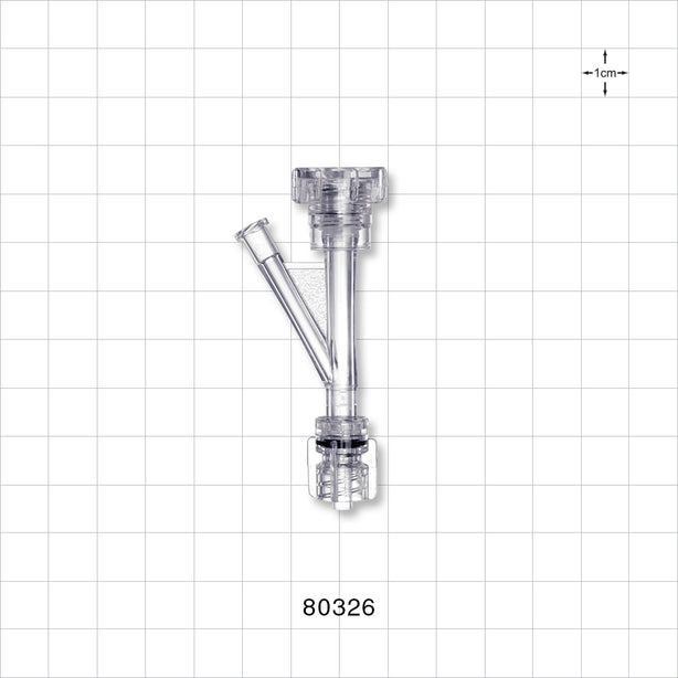 Hemostasis Valve Y Connector, Rotating Male Luer Lock, Female Luer Lock Sideport - 9 FR (0.118 inch, 3 mm) - 80326