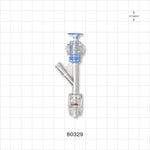 Hemostasis Valve Y Connector, One Handed, Rotating Male Luer Lock, Female Luer Lock Sideport - 0 FR - 9 FR (0 inch - 0.118 inch, 0 mm - 3 mm) - 80329