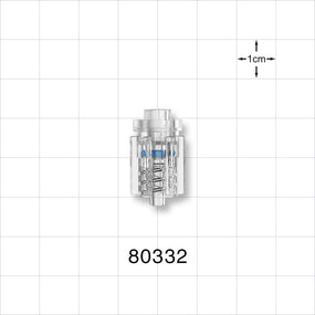 High Pressure Rotating Male Luer Lock, Tubing Port, Clear - 0.142 inch ID (3.61 mm); 1200 psi - 80332