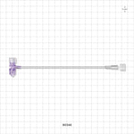 Extension Line, Tuohy Borst Adapter with Male Luer with Spin Lock to Female Luer Lock and Cap - 4 FR Gasket (0.053 inch, 1.35 mm); 0.06 inch ID Cap (1.5 mm); 6.5 inch Length (165 mm) - 80346