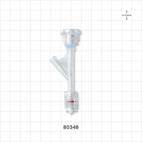 Hemostasis Valve Y Connector, Rotating Male Luer Lock, Female Luer Lock Sideport - 9 FR (0.118 inch, 3 mm) - 80348