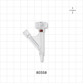 Hemostasis Valve Y Connector, Male Luer Slip, Female Luer Lock Sideport - 6 FR (0.078 inch, 2 mm) - 80358