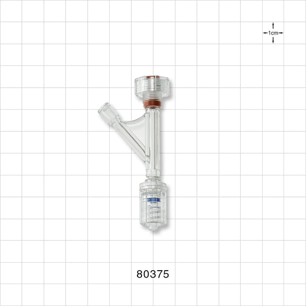 Hemostasis Valve Y Connector, Rotating Male Luer Lock, Female Luer Lock Sideport - 9 FR (0.118 inch, 3 mm) - 80375