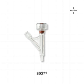 Hemostasis Valve Y Connector, Male Luer Slip, Female Luer Lock Sideport - 9 FR (0.118 inch, 3 mm) - 80377