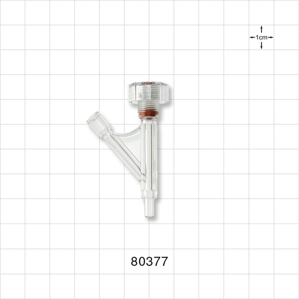 Hemostasis Valve Y Connector, Male Luer Slip, Female Luer Lock Sideport - 9 FR (0.118 inch, 3 mm) - 80377