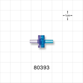Check Valve, Clear Inlet, Blue Outlet - 0.138 inch OD (3.5 mm), 0.25 psi CP; 45 psi BP - 80393