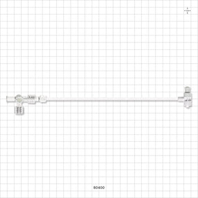 Extension Line, Hemostasis Valve with Male Luer Lock & Female Cap to 3-Way Stopcock & Male Luer Cap - 4 FR - 6 FR (0.053 inch - 0.078 inch, 1.35 mm - 2 mm); 9.5 inch Length (241.3 mm) - 80400