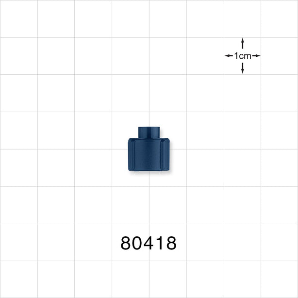 Tuohy Borst Adapter Cap, Blue - 0.078 inch Thru Hole (2 mm) - 80418