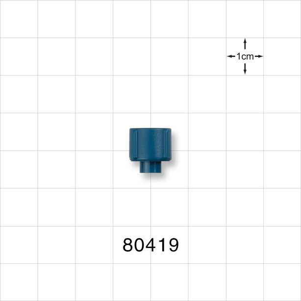 Tuohy Borst Adapter Cap, Blue - 0.12 inch Thru Hole (3 mm) - 80419