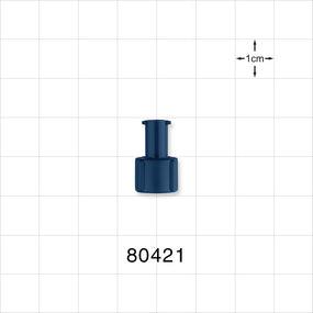 Tuohy Borst Adapter Cap, Female Luer Lock, Blue - 0.12 inch Thru Hole (3 mm) - 80421
