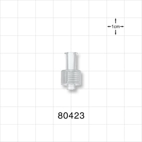 Tuohy Borst Adapter Cap, Female Luer Lock with Probe Extension, Clear - 0.112 inch Thru Hole (2.8 mm) - 80423