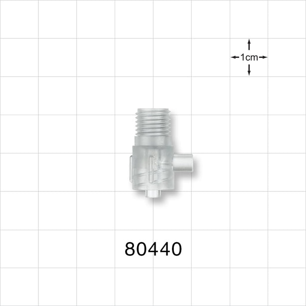Tuohy Borst Adapter Body, Male Luer Lock with Sideport - 0.125 inch Sideport ID (3.2 mm); 0.120 inch Thru Hole (3 mm) - 80440