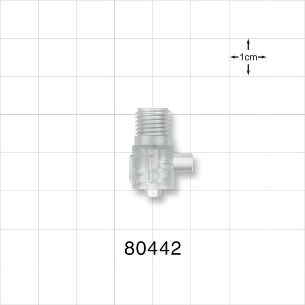 Tuohy Borst Adapter Body, Male Luer Lock with Sideport - 0.125 inch Sideport ID (3.2 mm); 0.115 inch Thru Hole (2.9 mm) - 80442