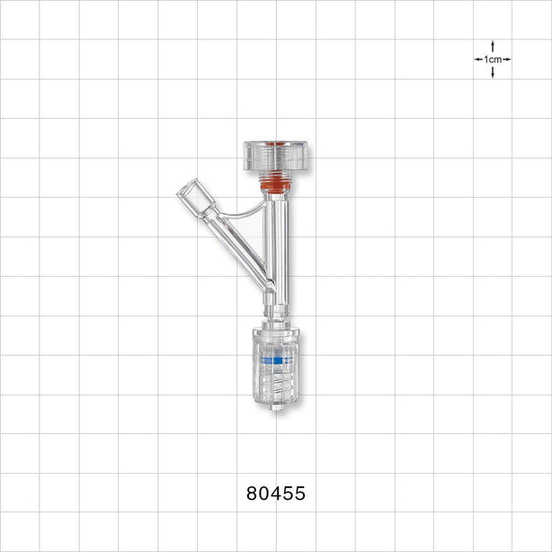Hemostasis Valve Y Connector, Male Luer Lock, Female Luer Lock Sideport - 7 FR (0.098 inch, 2.3 mm) - 80455