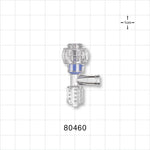 Tuohy Borst Adapter, Male Luer Lock Swivel, Female Luer Lock Sideport - 0 FR - 9 FR (0 inch - 0.118 inch, 0 mm - 3 mm) - 80460