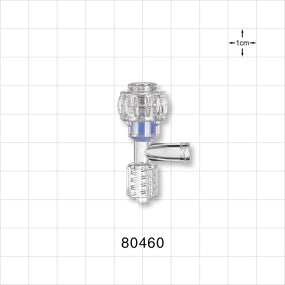 Tuohy Borst Adapter, Male Luer Lock Swivel, Female Luer Lock Sideport - 0 FR - 9 FR (0 inch - 0.118 inch, 0 mm - 3 mm) - 80460