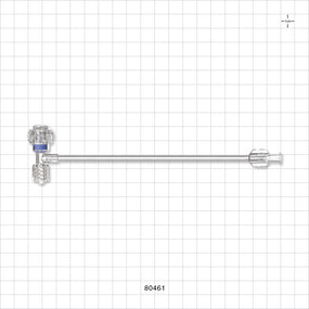 Extension Line, Tuohy Borst Adapter with Swivel Male Luer Lock to Female Luer Lock and Male Luer Cap - 0 FR - 9 FR (0 inch - 0.118 inch, 0 mm - 3 mm); 6 inch Side Port (152 mm) - 80461