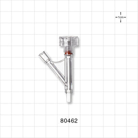 Hemostasis Valve Y Connector, Male Luer Slip, Female Luer Lock Sideport - 0 FR - 10 FR (0 inch - 0.13 inch, 0 mm - 3.3 mm) - 80462