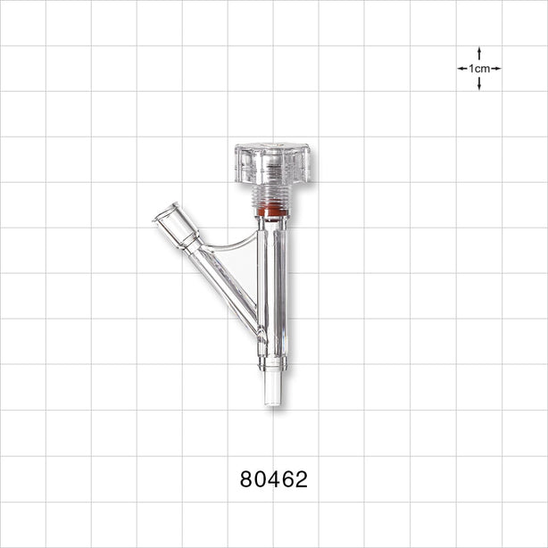 Hemostasis Valve Y Connector, Male Luer Slip, Female Luer Lock Sideport - 0 FR - 10 FR (0 inch - 0.13 inch, 0 mm - 3.3 mm) - 80462