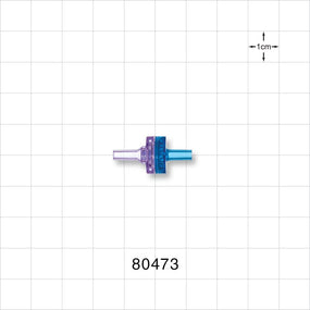Check Valve, Clear Inlet, Blue Outlet - 0.13 inch OD (3.3 mm); 0.43 psi CP - 80473