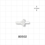 Check Valve, White Inlet, Clear Outlet, Barbed - Fits 1/8 inch ID x 3/32 inch ID Tubing (0.125 inch x 0.093 inch, 3.2 mm x 2.38 mm); 0.087 psi CP - 80502