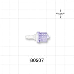 Check Valve, Barbed Inlet, Male Luer Lock Outlet - Fits 1/8 inch ID Tubing (0.125 inch, 3.18 mm); 0.087 psi CP - 80507