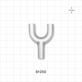 Y Connector, Parallel, Tubing Ports, Natural - 1/4 inch ID (0.25 inch, 6.35 mm) - 81250