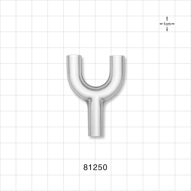 Y Connector, Parallel, Tubing Ports, Natural - 1/4 inch ID (0.25 inch, 6.35 mm) - 81250