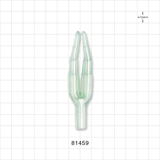 Y Connector, Parallel, Reducer, Tubing Ports Natural - Fits 0.08 inch (2.03 mm); 0.11 inch (2.79 mm); 0.16 inch (4.06 mm); 0.22 inch (5.59 mm) OD Tubing; 1/4 inch ID (0.25 inch, 6.35 mm) - 81459