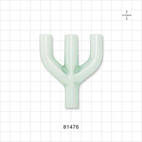 Y Connector, 4-Way, Parallel, Tubing Ports, Natural - 11/32 inch ID (0.343 inch, 8.71 mm)) - 81476