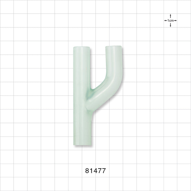 Y Connector, Parallel, Tubing Ports, Natural - 11/32 inch ID (0.343 inch, 8.71 mm) - 81477