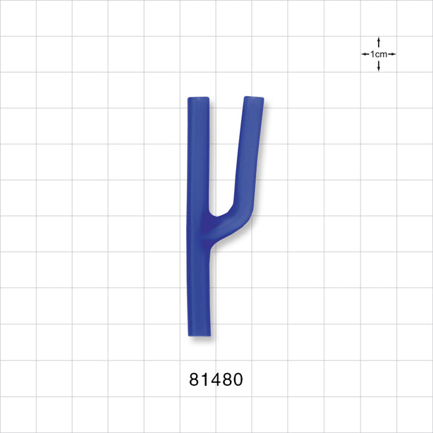 Y Connector, Parallel, Tubing Ports, Blue - 1/8 inch ID (0.125 inch, 3.18 mm) - 81480