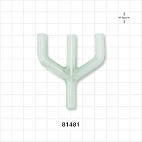 Y Connector, 3-Way, Parallel, Tubing Ports, Natural - 5/32 inch ID (0.156 inch, 3.97 mm) - 81481