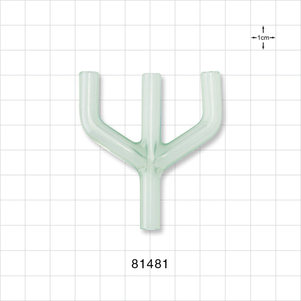 Y Connector, 3-Way, Parallel, Tubing Ports, Natural - 5/32 inch ID (0.156 inch, 3.97 mm) - 81481