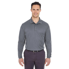 Ultraclub UltraClub Men's Cool & Dry Mesh Pique Polo Shirt 8210LS CHARCOAL 2XL 1.0 Each-MDL-8210LSCHR2XL