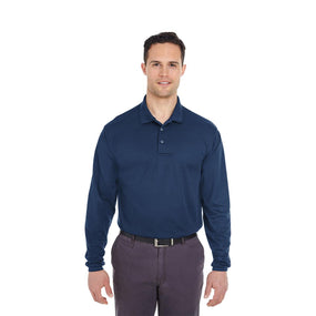 Ultraclub UltraClub Men's Cool & Dry Mesh Pique Polo Shirt 8210LS NAVY 3XL 1.0 Each-MDL-8210LSNVY3XL