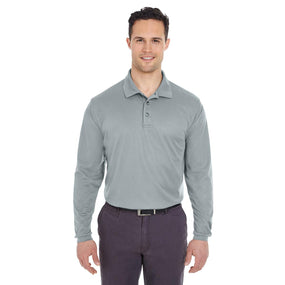 Ultraclub UltraClub Men's Cool & Dry Mesh Pique Polo Shirt 8210LS SILVER 2XL 1.0 Each-MDL-8210LSSLV2XL