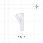 Y Connector, 2 Female Luer Locks, Tubing Port, Clear - 0.118 inch ID Tubing Port (3 mm) - 83015