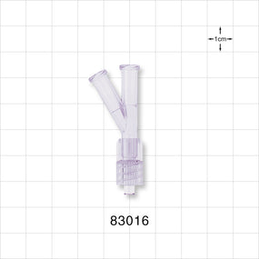 Y Connector, 2 Female Luer Locks, Male Luer w/Spin Lock, Clear -  - 83016