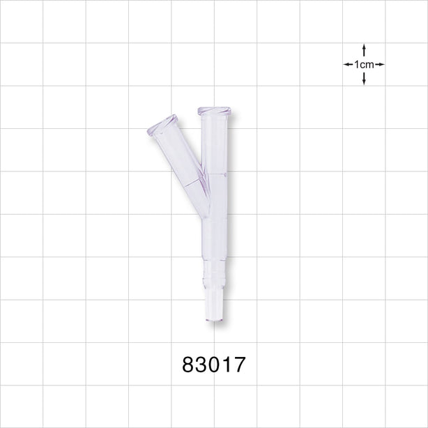 Y Connector 2 Female Luer Locks, Male Luer Slip, Clear -  - 83017