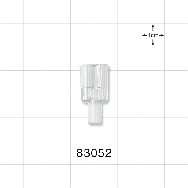 Y Connector, Parallel, Tubing Ports, Clear - 0.142 inch - 0.158 inch ID (3.61 mm - 4.01 mm) - 83052