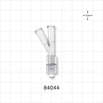 Y Connector, 2 Female Luer Locks, Male Luer w/Spin Lock, Clear -  - 84044